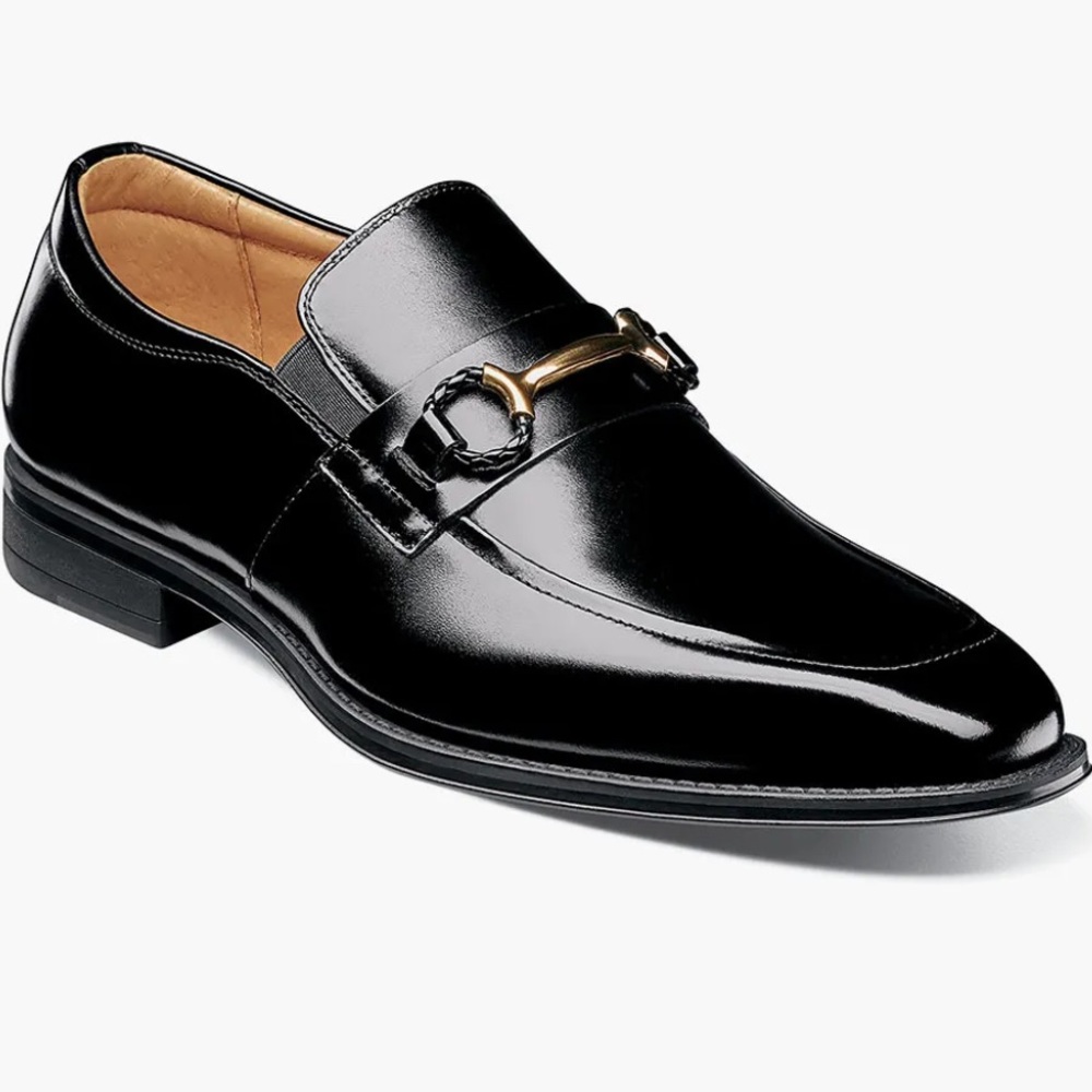 STACY ADAMS mens Pierce Moe-toe Slip-on Penny Loafer, Black, 8.5 US